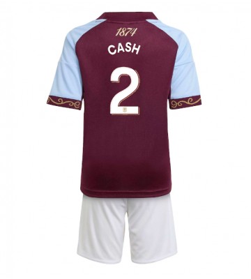Aston Villa Matty Cash #2 Hjemmebanetrøje Børn 2025-26 Kortærmet (+ Korte bukser)